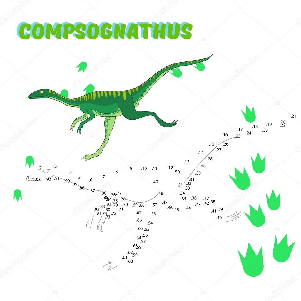 Dinossauro. ponto a ponto. desenhe uma linha. jogo para criança