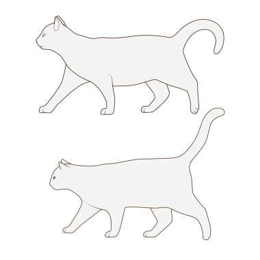 Kedi yan görünüm düzeni siluet vektör
