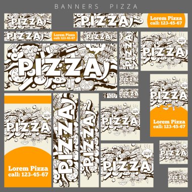 Banner reklam pizza tasarlamak vektör