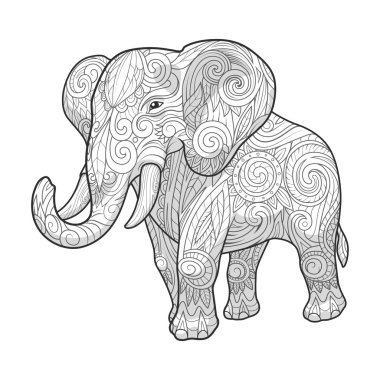 Fil etnik vektör çizim süsleme