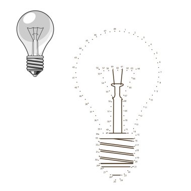 Ampul eğitici bir oyun çizmek için noktalar bağlayın