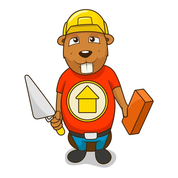 Beaver constructor vector ilustración — Vector de stock