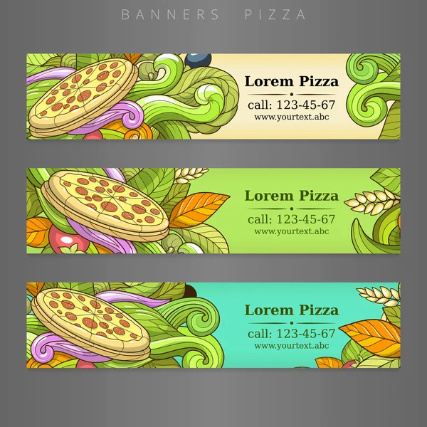 Proužkové reklamy pizzu design vektor — Stockový vektor