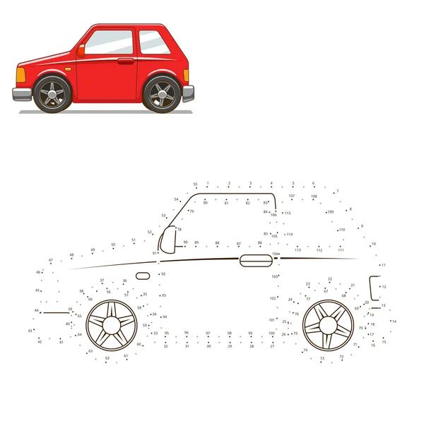 Dessiner illustration vectorielle de jeu éducatif de voiture — Image vectorielle