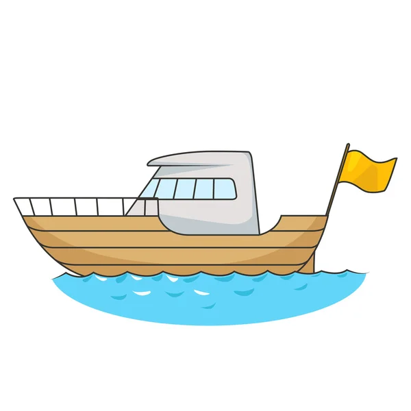 Yacht cartoon vector illustration — Stock Vector