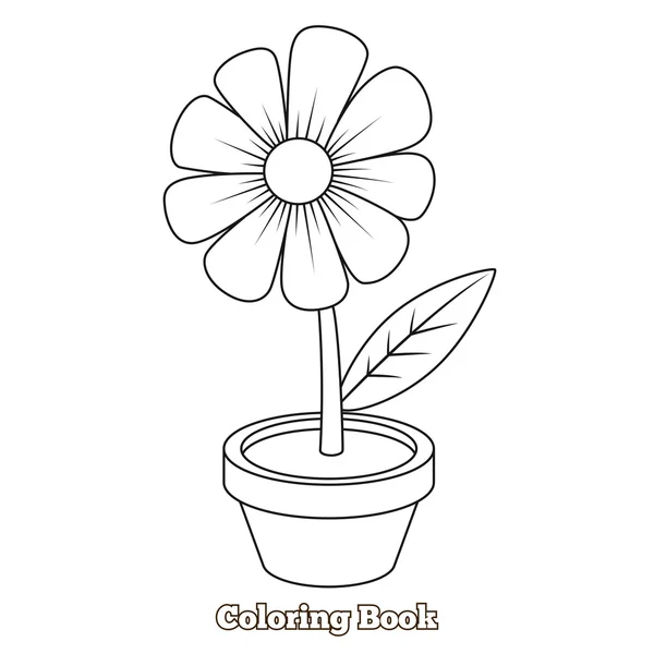 Flower cartoon coloring book vector illustration — Stock Vector