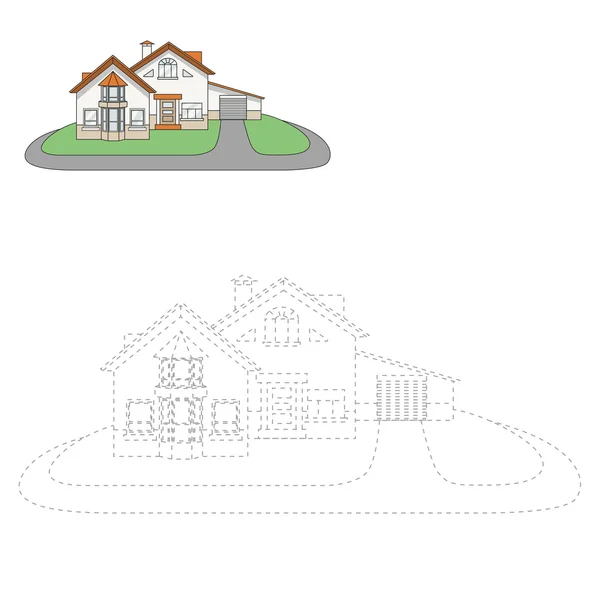 Draw house vector illustration — Stock Vector