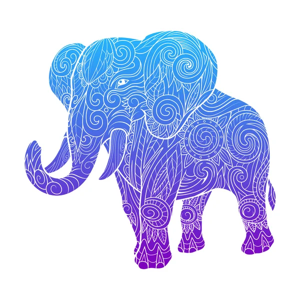 Olifant ornament etnische vectorillustratie — Stockvector