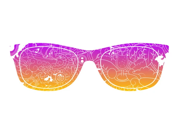 Yaz güneş gözlüğü vektör çizim tasarım — Stok Vektör