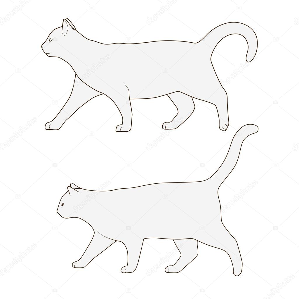 Cat Side View Scheme Silhouette Vector Stock Vector Image By C Alexanderpokusay 87566002