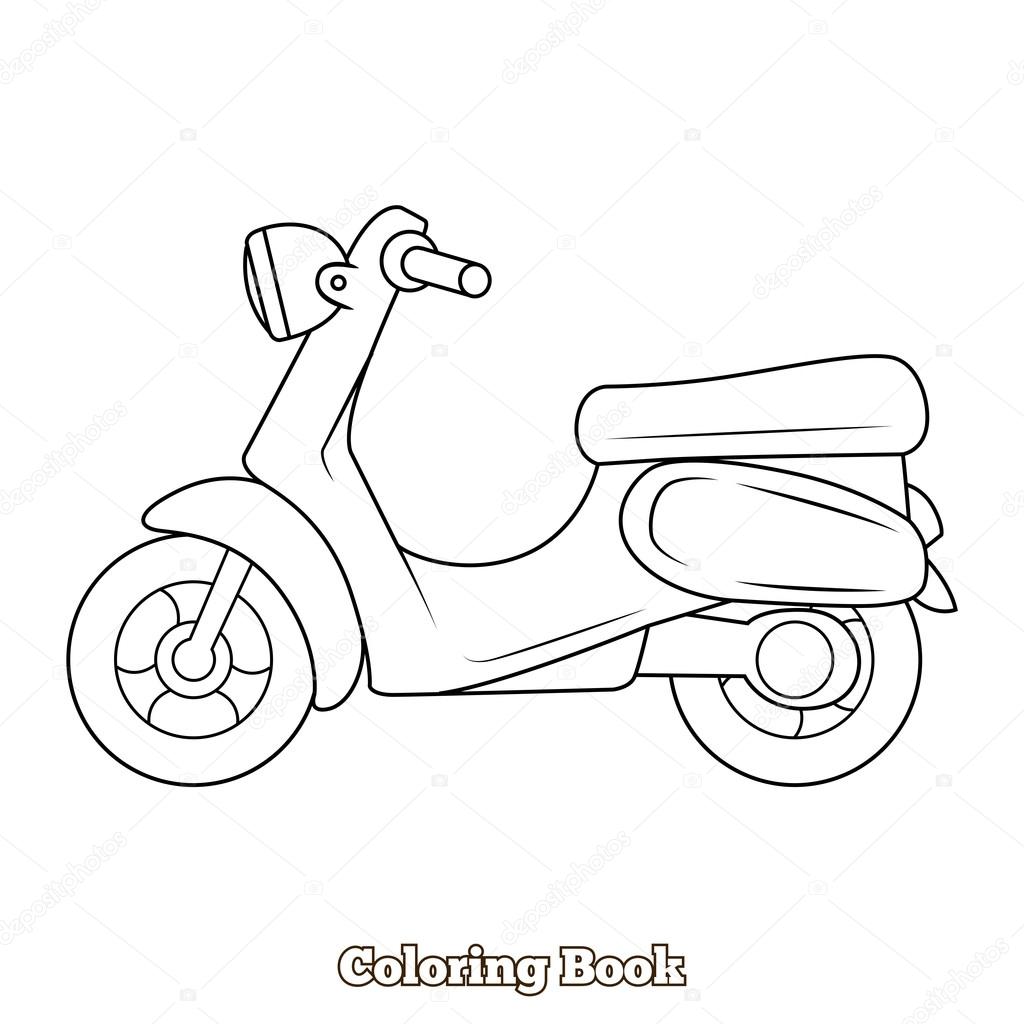 Scooter cartoon coloring book vector illustration Stock Vector Image by  ©AlexanderPokusay #87568456