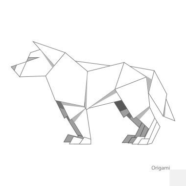Origami kağıt kurt vektör çizim
