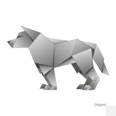 Origami kağıt kurt vektör çizim