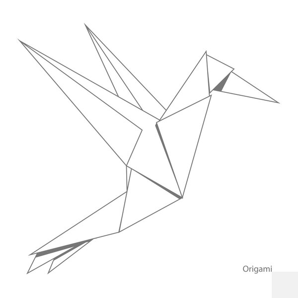 Origami paper bird vector illustration