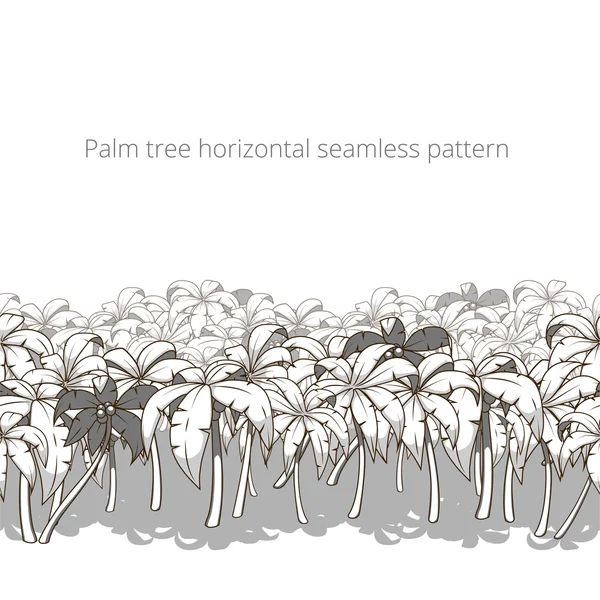 Palm tree vízszintes minta színtelen vektor — Stock Vector