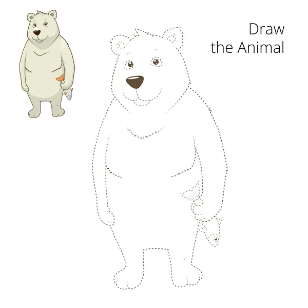 Megtanulják, hogy dolgozzon vektoros állati jegesmedve — Stock Vector