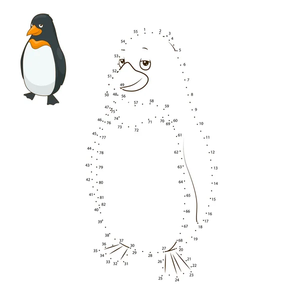 Aprender a dibujar animal pingüino vector ilustración — Vector de stock