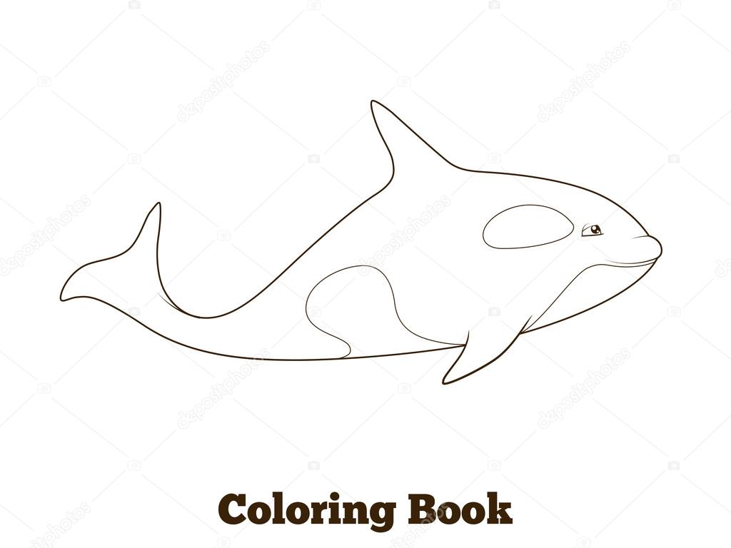 Baleia orca desenho animado colorir livro vetor imagem vetorial de  AlexanderPokusay© 87625310