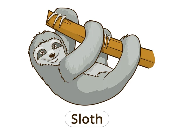 Sloth cartoon vector illustration — Stock Vector