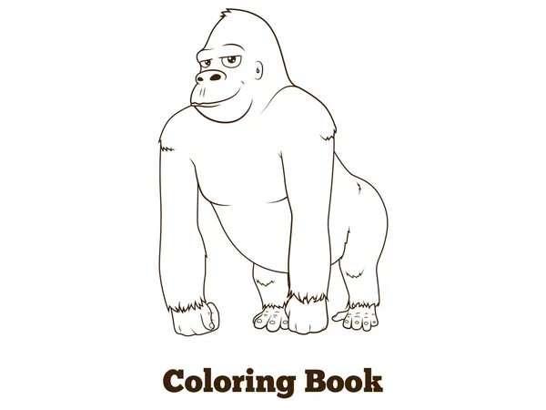 Desenhos animados Gorila colorir livro vetor ilustração — Vetor de Stock