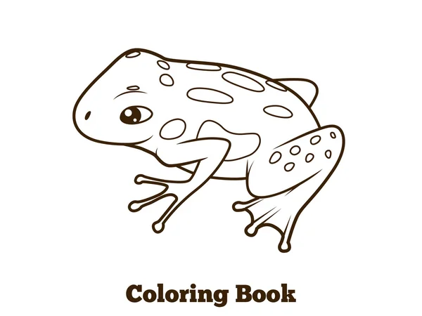 Rana dibujos animados para colorear libro vector ilustración — Vector de stock