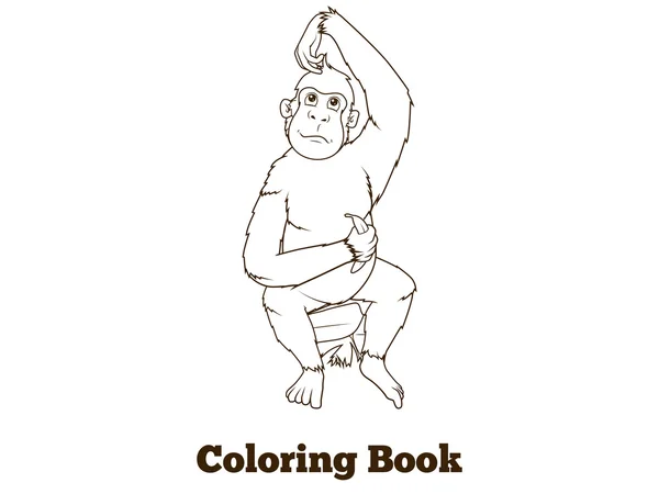Orangutang cartoon coloring bok vektor — Stock vektor