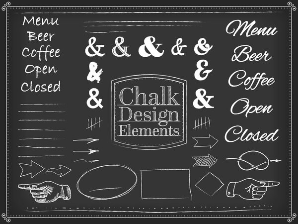 Vector illustration chalk design elements