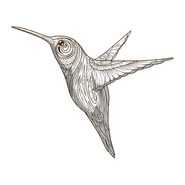 Hummingbird med abstrakt prydnad vektor — Stock vektor