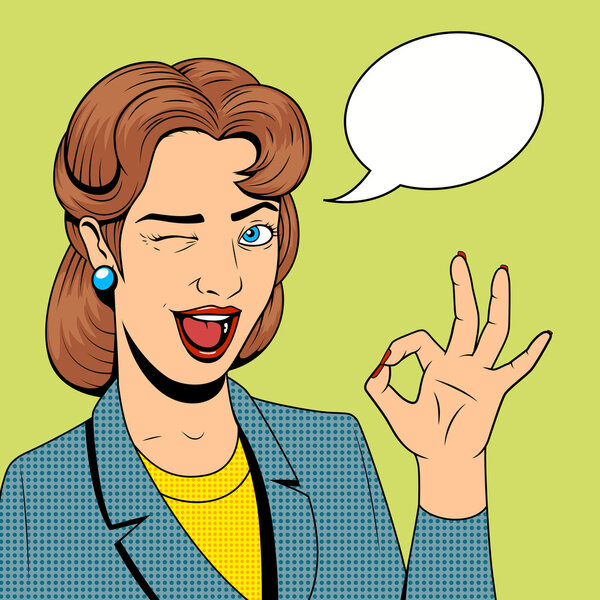 Молодая женщина получит векторную иллюстрацию подарка
