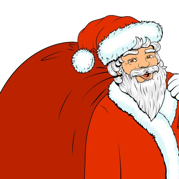 Noel Baba retro yarım ton vektör çizim — Stok Vektör