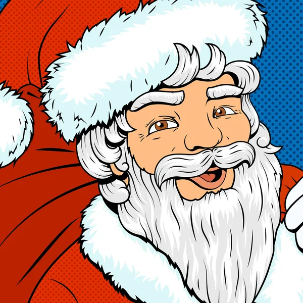 Papai Noel pop arte estilo retro vetor —  Vetores de Stock