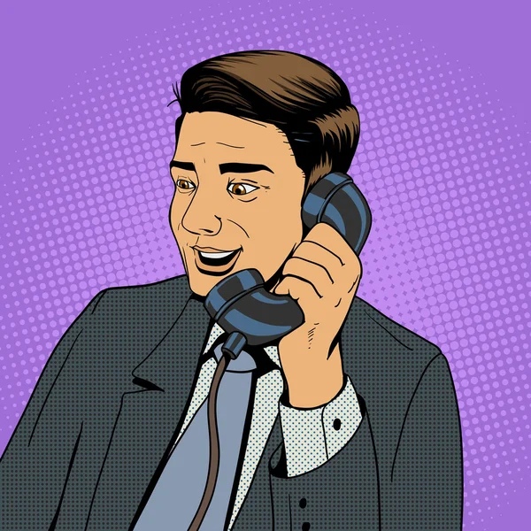 Biznesmen rozmowy na telefon wektor — Wektor stockowy