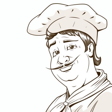 Chef character brown colors vector vector