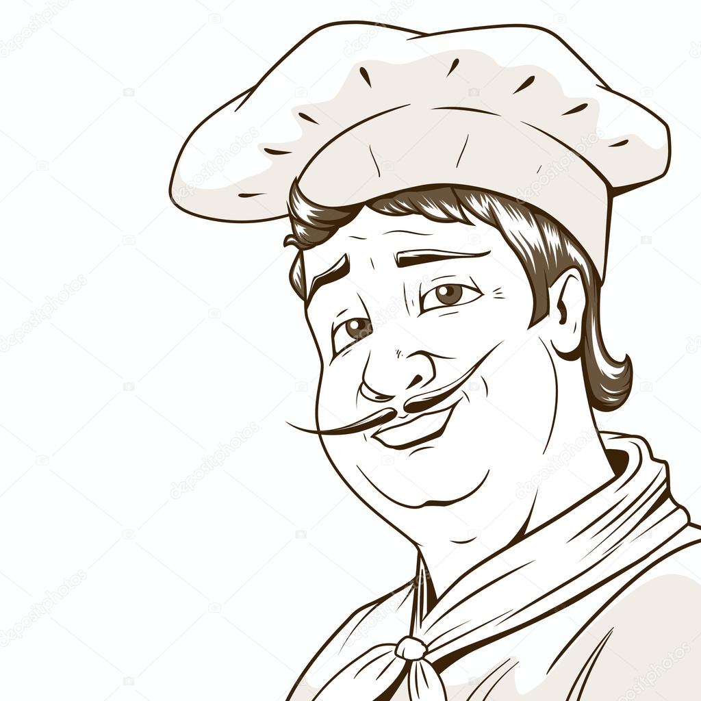Chef character brown colors vector