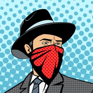 Gizli yüz pop sanat vektör ile gangster