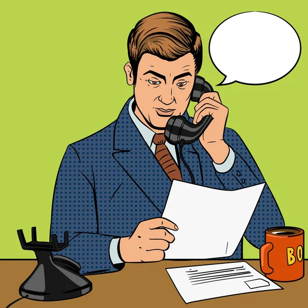 Бізнесмен розмовляє по телефону вектор — стоковий вектор