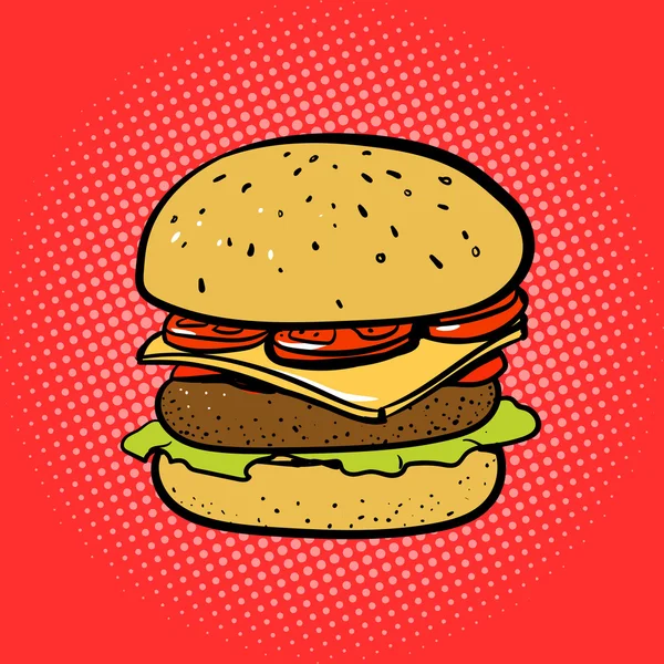 Burger çizgi roman tarzı pop sanat vektör