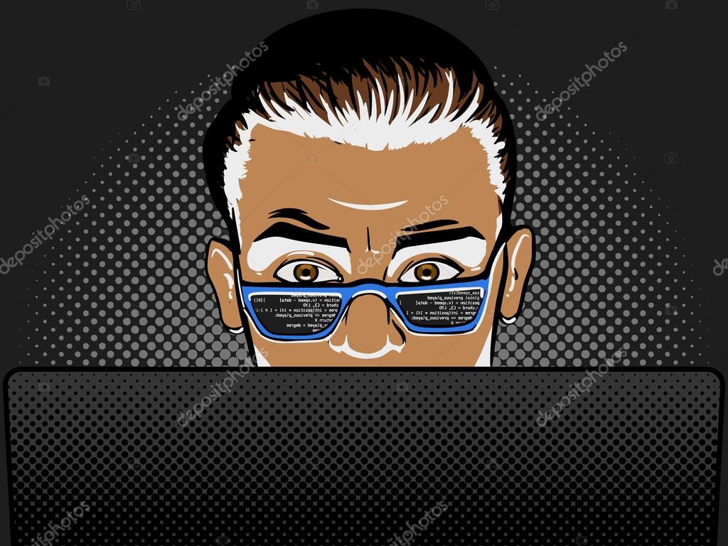 Software developer at work comic book style vector Stock Vector Image by  ©AlexanderPokusay #90168126