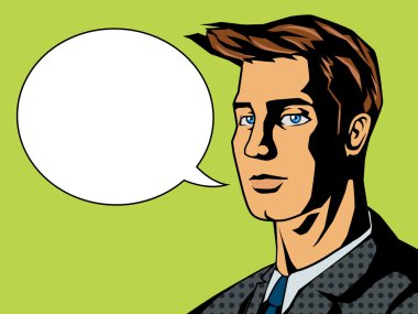 Metin bubble pop sanat stil vektör adamla