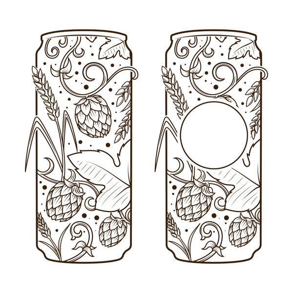 Beer can abstract ornament vector