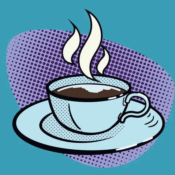 Copa de café pop arte estilo vector — Vector de stock