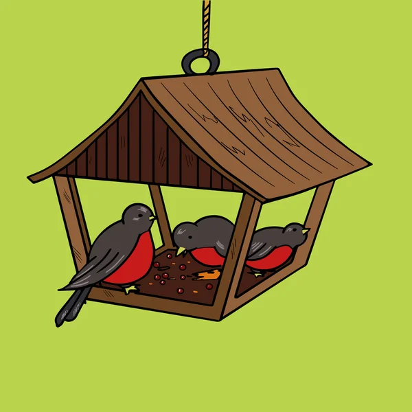 Alimentador de aves arte pop estilo vector — Vector de stock