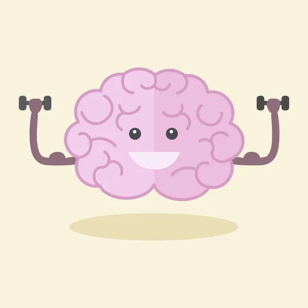 Ejercicio cerebral estilo plano vector ilustración — Vector de stock