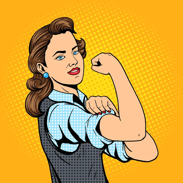 Business woman hand gesture pop art style vector — Διανυσματικό Αρχείο