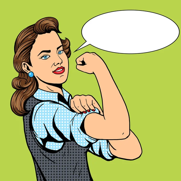 Business woman hand gesture pop art style vector — Stockvector