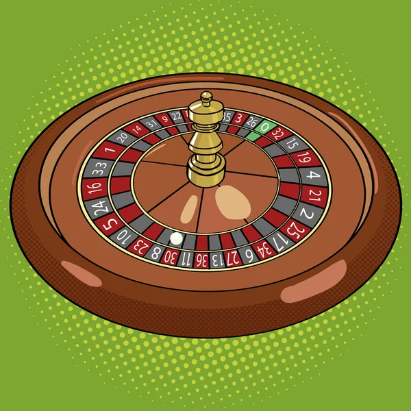 Roulette in stile pop art del casinò vettore — Vettoriale Stock