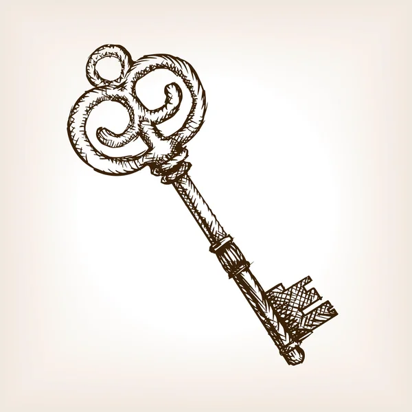 Vintage key drawn sketch style vector — стоковый вектор