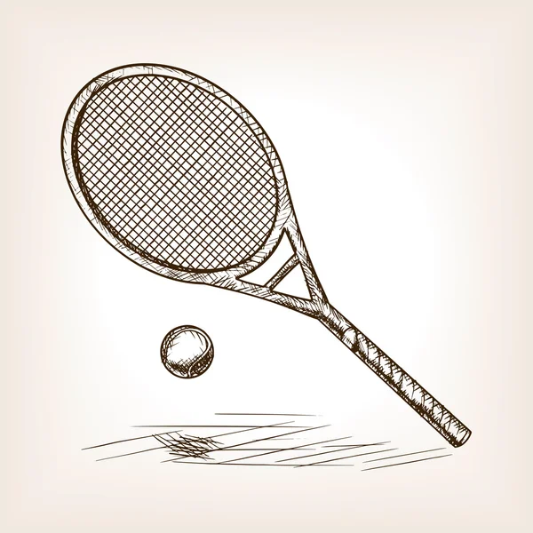 Tennis dessin à la main vecteur de style croquis — Image vectorielle