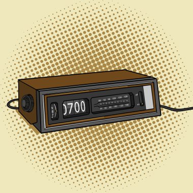 Alarm radyo saat pop sanat stil vektör