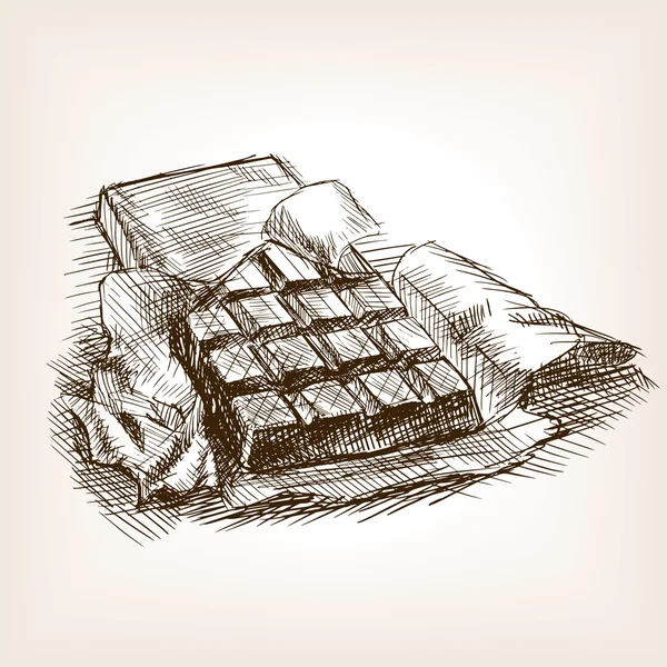 Барна стійка з шоколадною рукою вектор стилю ескізу — стоковий вектор